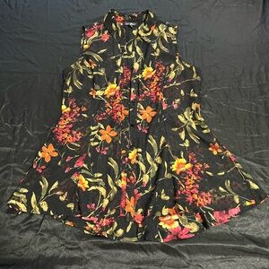 Roz & Ali Black Floral Blouse